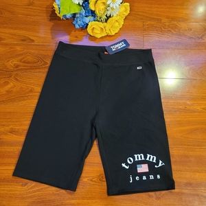 Tommy Jeans Black Biker Tights Size Medium